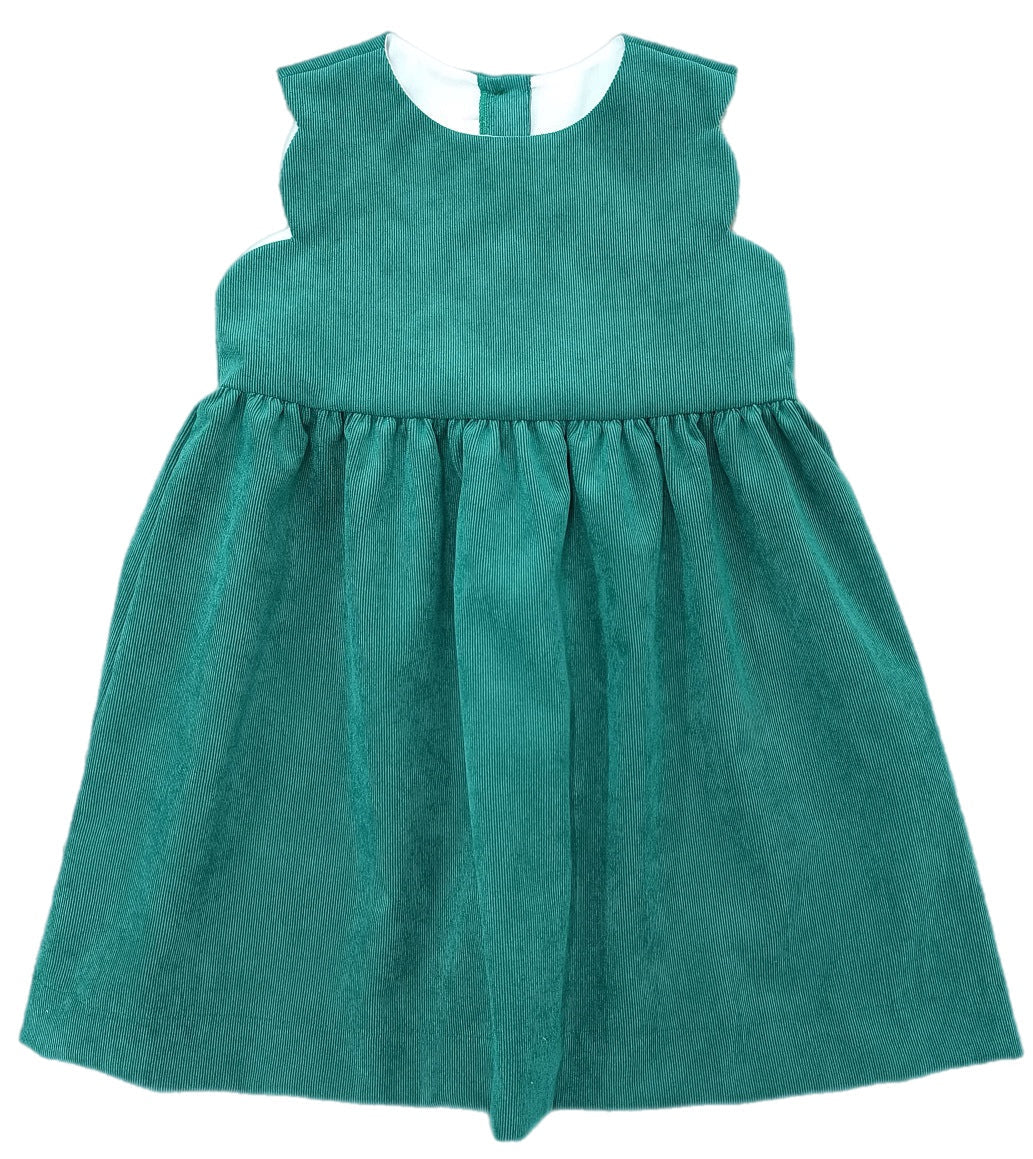 Kelly Green Corduroy Savannah Scalloped Jumper 6