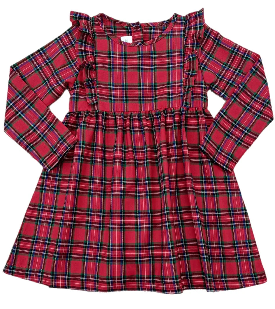 strapless open back dress Red Christmas Plaid Harper Dress – Southern Style