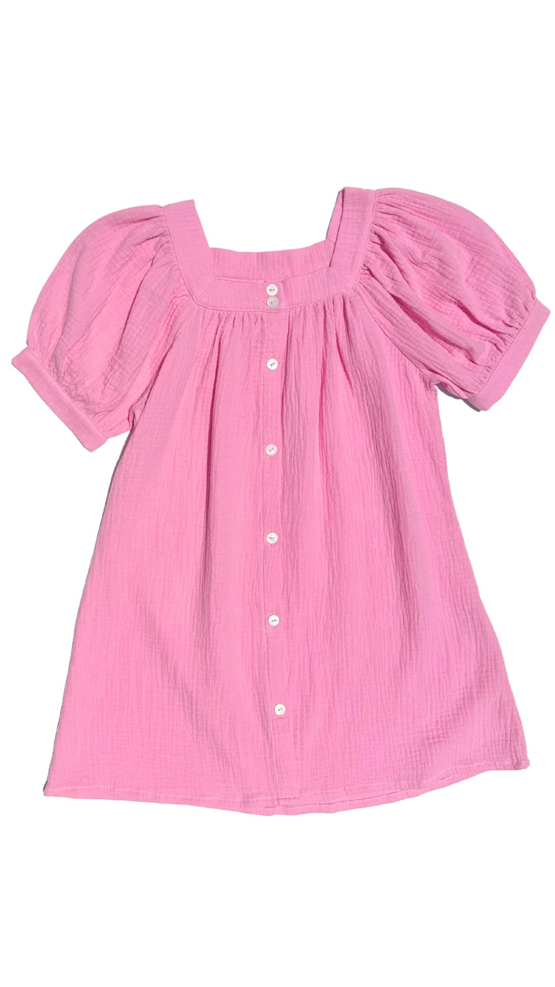 Hot Pink Gauze Marie Dress – Southern Style