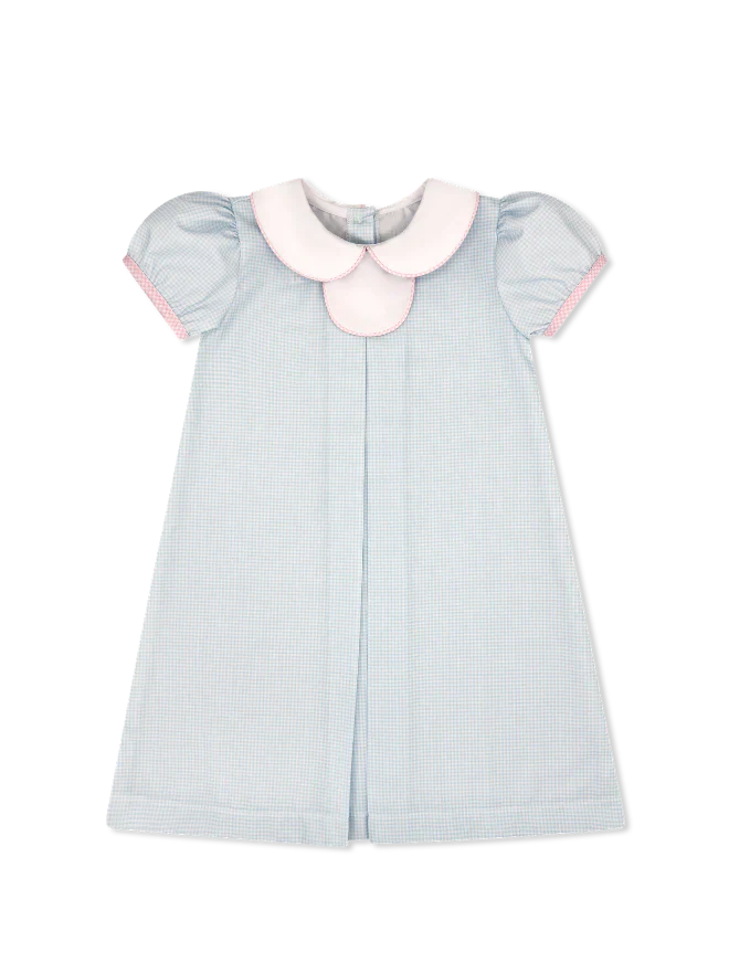 Baby Blue Mini Gingham Timeless Tabitha Dress 5