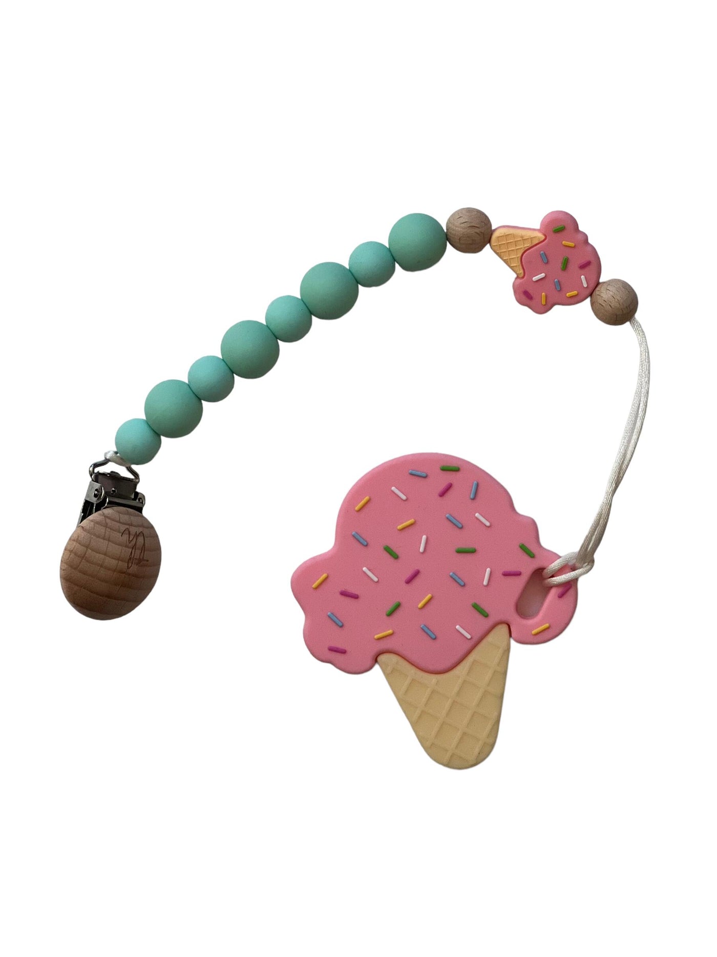 Strawberry Ice Cream Teether and Clip Bundle