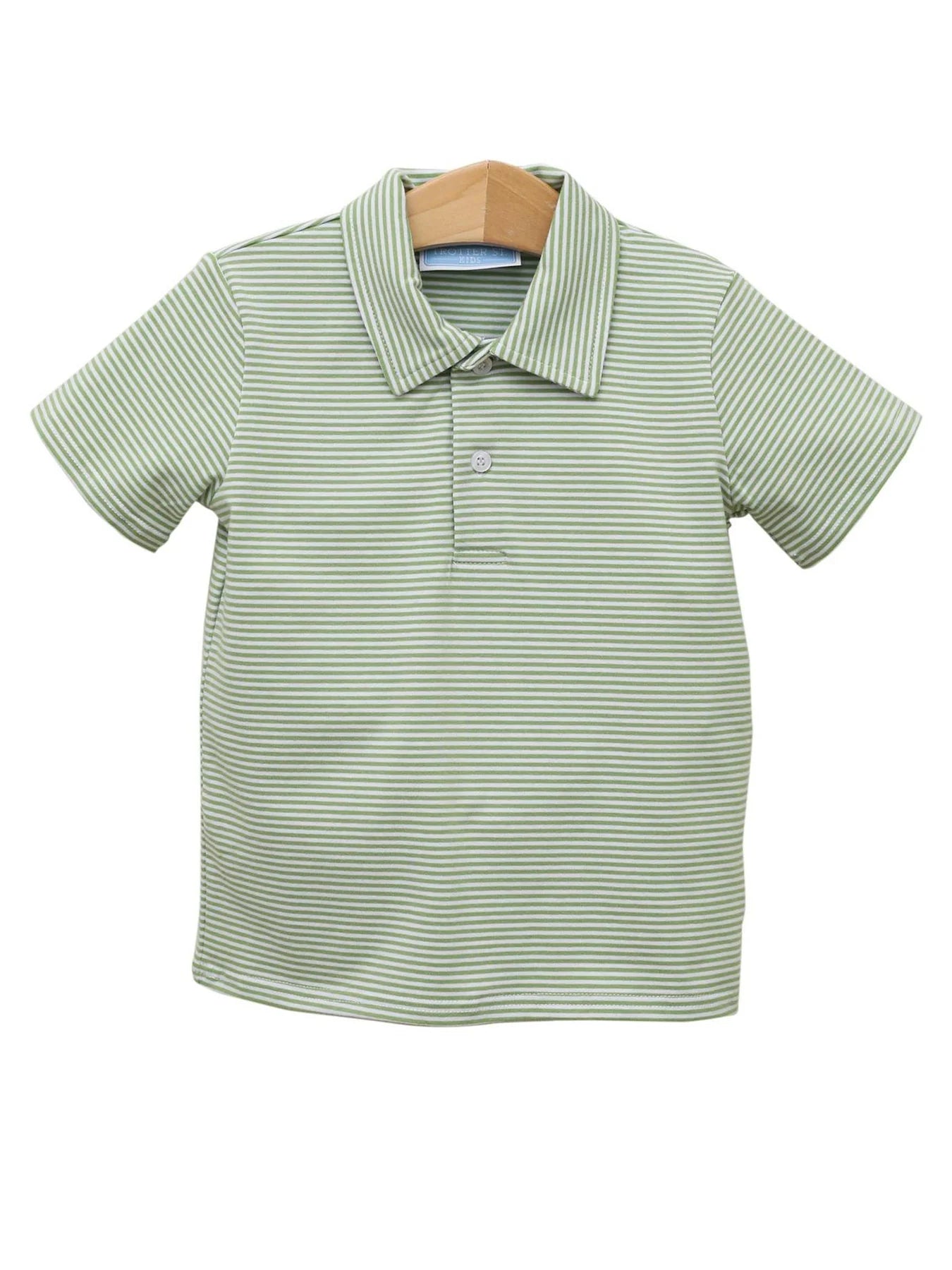 Green Stripe Henry Polo