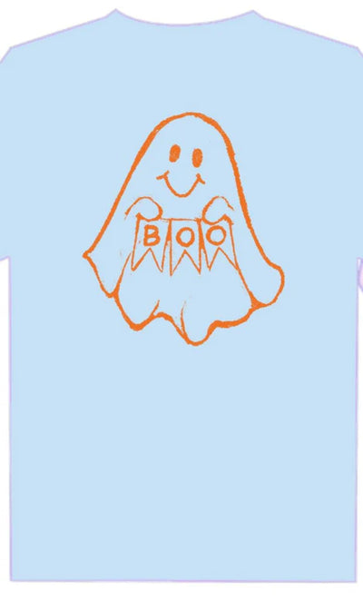 Short Sleeve Light Blue BOO Ghost T-Shirt