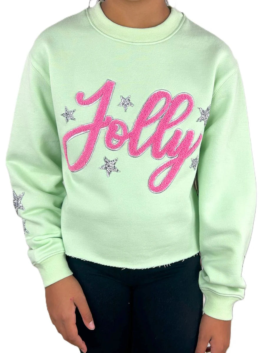 Jolly and Star Rhinestone Sweatshirt