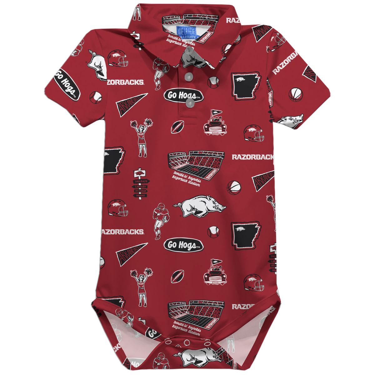 Arkansas Razorbacks Impressions Artwork Polo Bodysuit