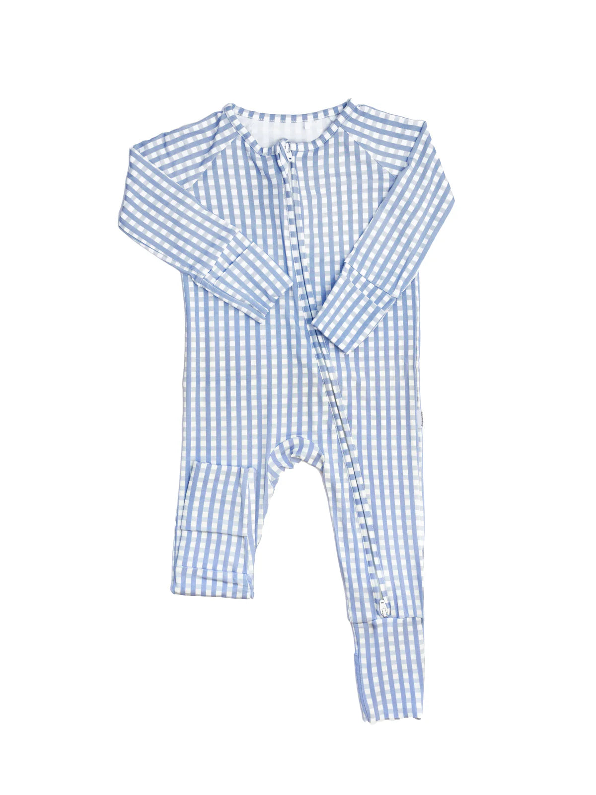 French Blue Gingham Sleep Romper