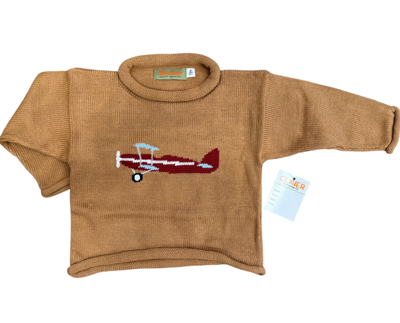 Stearman Plane Rollneck Sweater- Camel