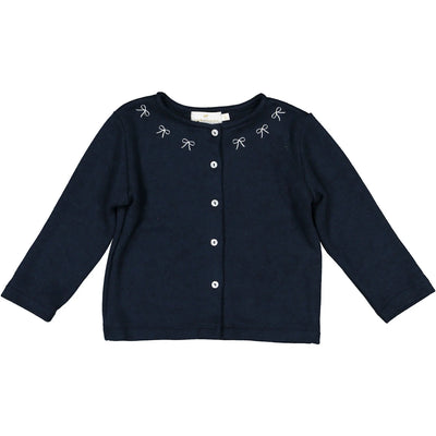 Navy Collar Bows Cardigan