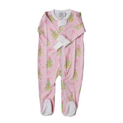 Pink Tinsel Zipper Footie