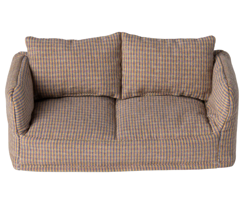 Mouse Couch Tan/Blue Check