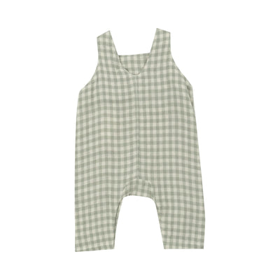 Mini Green Gingham Overalls