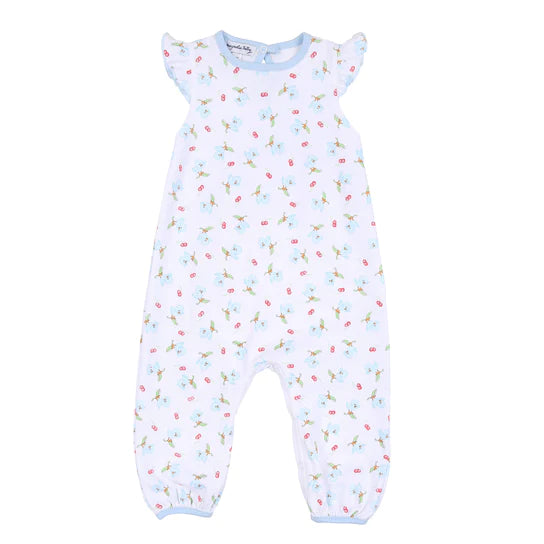 Bluebirds and Cherries Printed Flutters Playsuit