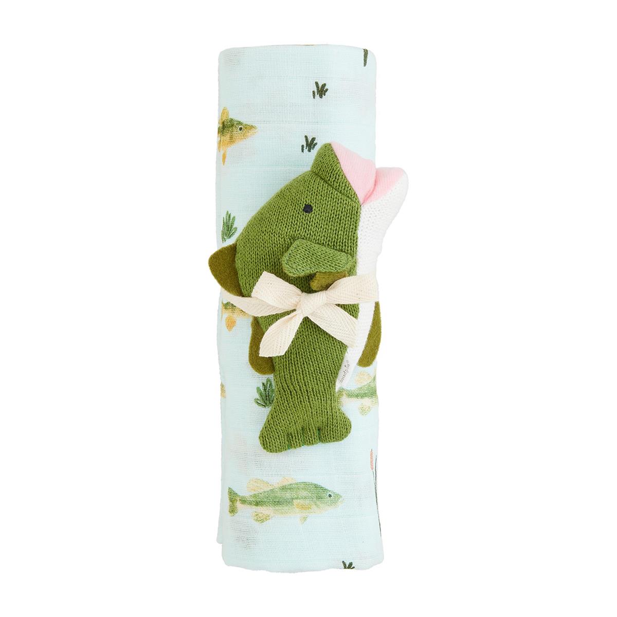 Fishing Swaddle and Rattle