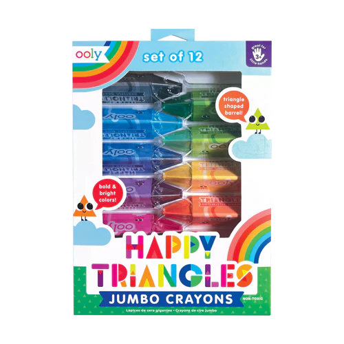 Happy Triangles Jumbo Crayons- Set of 12