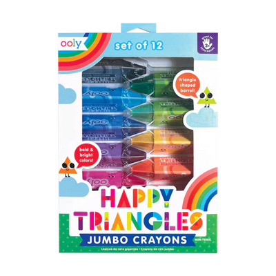 Happy Triangles Jumbo Crayons- Set of 12