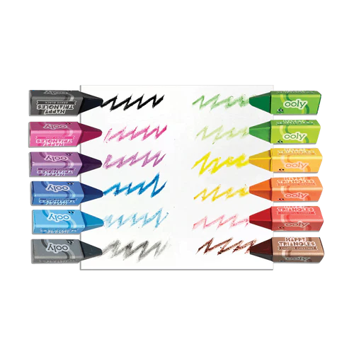 Happy Triangles Jumbo Crayons- Set of 12