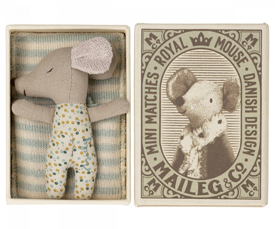 Blue Baby Mouse Sleepy Wakey in Matchbox