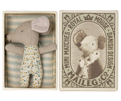 Blue Baby Mouse Sleepy Wakey in Matchbox