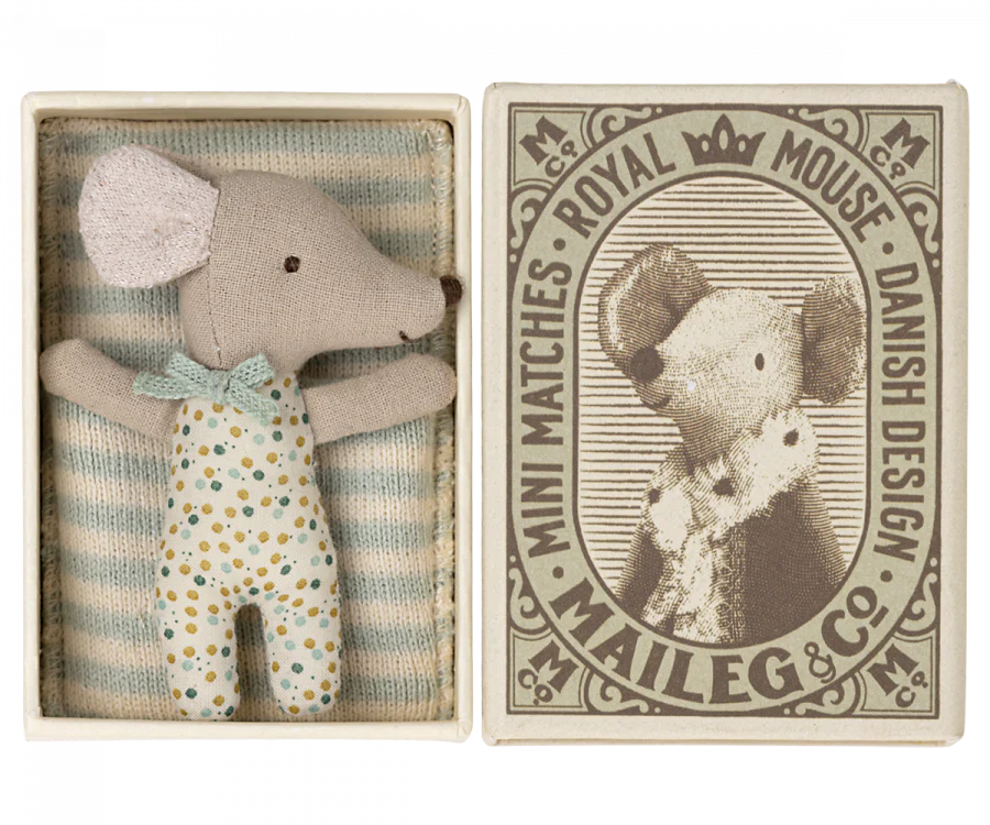 Blue Baby Mouse Sleepy Wakey in Matchbox