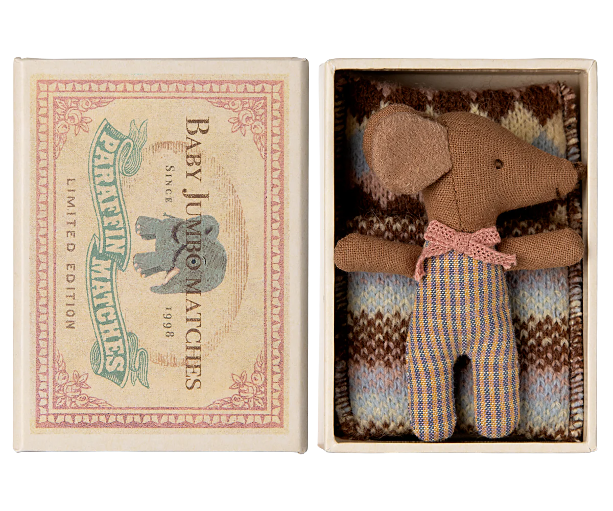 Brown Baby Mouse Sleepy Wakey in Matchbox