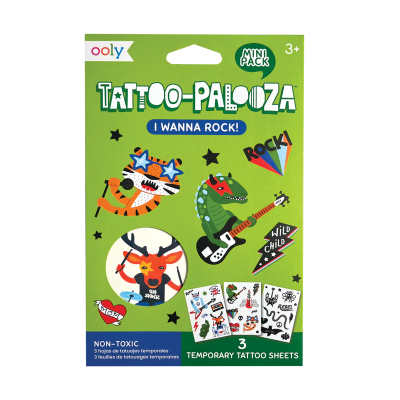 Mini Tattoo Palooza Temporary Tattoos - I Wanna Rock!