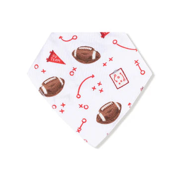 Touchdown Time Red Bandana Bib