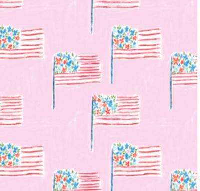 Pink Patriotic Flags Tank Lounge Set