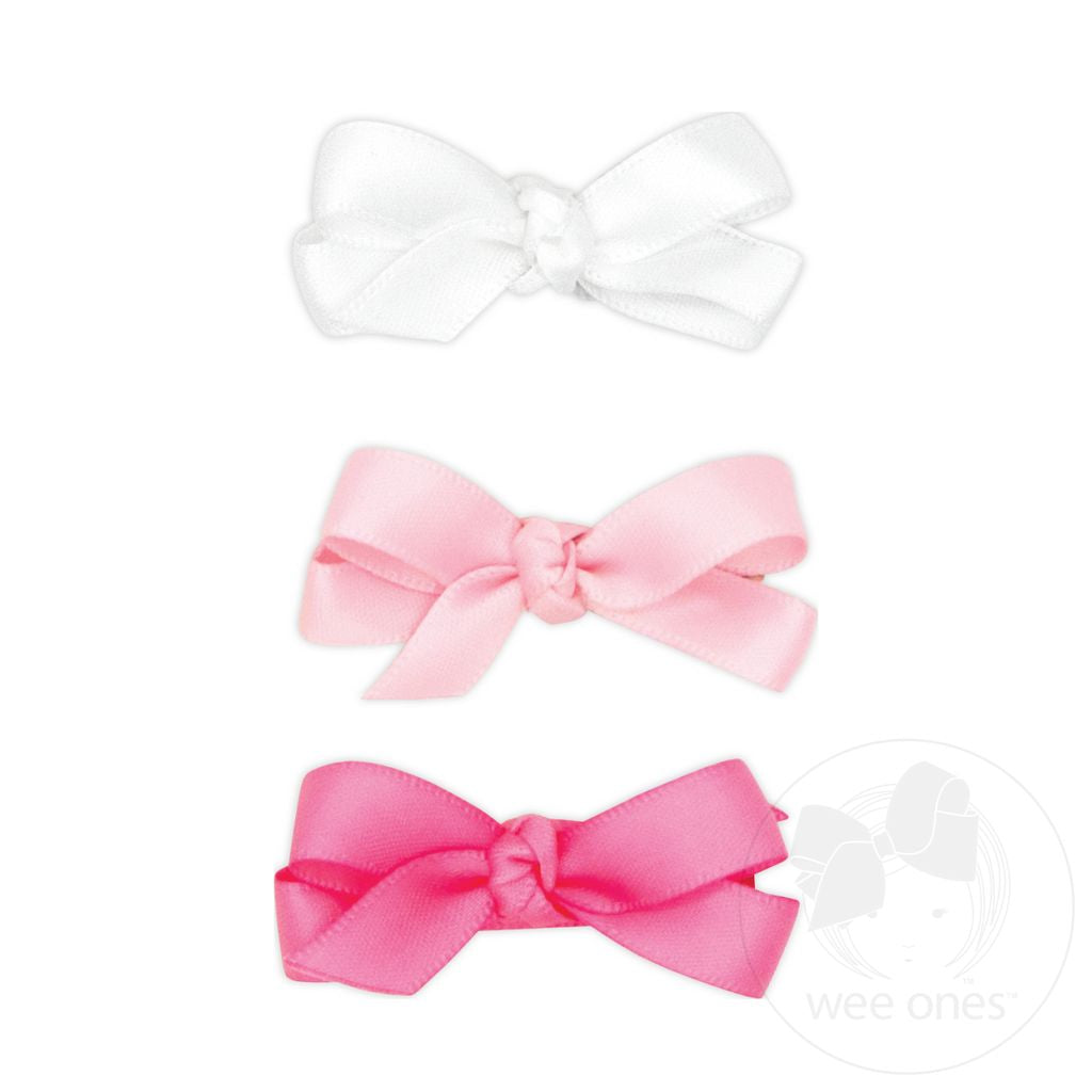 Baby Satin Hair Bows with Knot Wrap