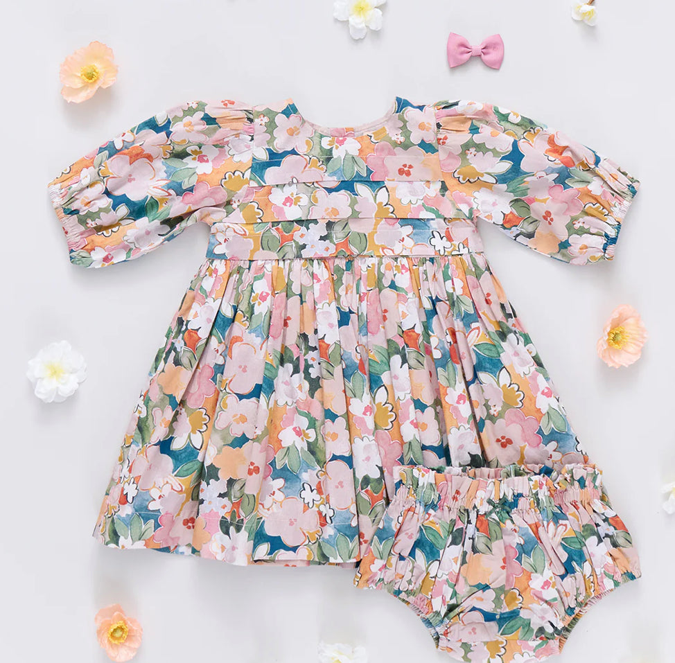 Watercolor Floral Baby Evelyn Dress Set
