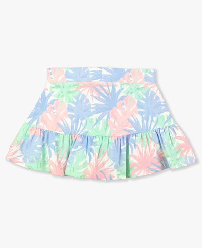 Pastel Palms Knit Ruffle Skort