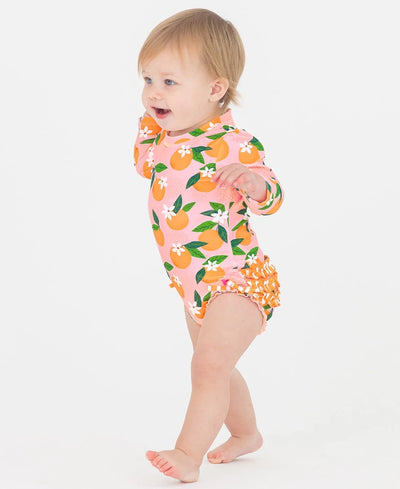 Orange You The Sweetest Long Sleeve One Piece Rash Guard