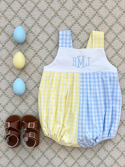 Buckhead Blue Gingham and Lake Worth Yellow Gingham with Worth Avenue White Branham Bubble