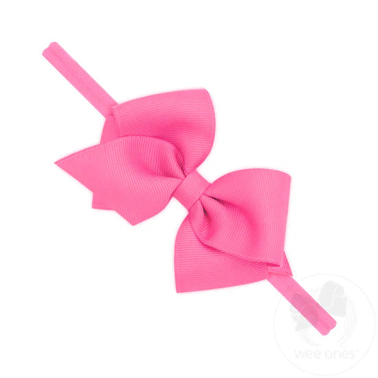 Extra Small Grosgrain Bow on Matching Skinny Nylon Band (3 color options)
