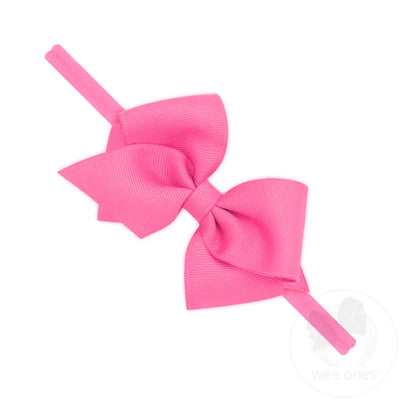 Extra Small Grosgrain Bow on Matching Skinny Nylon Band (3 color options)