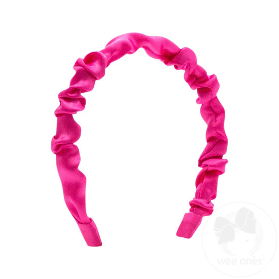 Ruffle Headband Shocking Pink