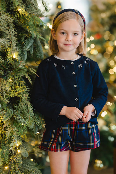 Navy Collar Bows Cardigan