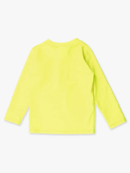 Neon Yellow Zipper Long Sleeve Rash Guard