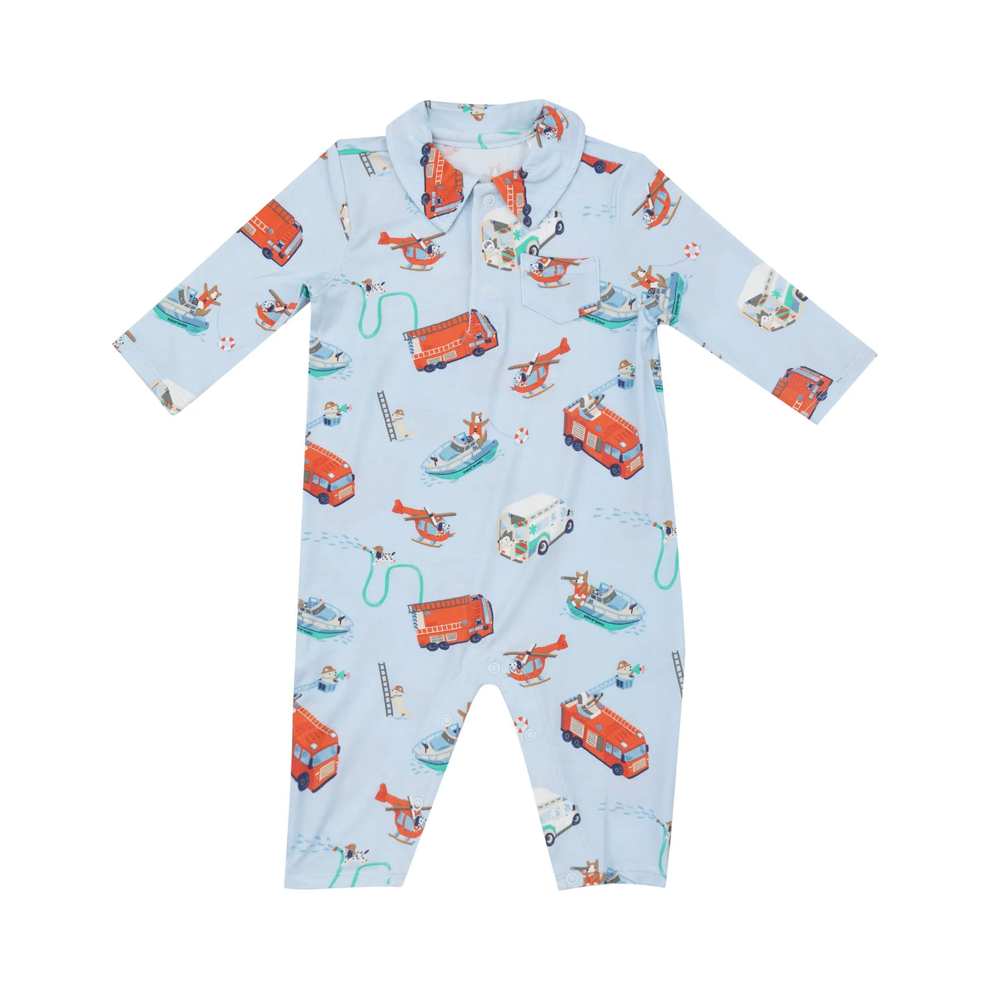 Rescue Vehicles Dogs Polo Romper