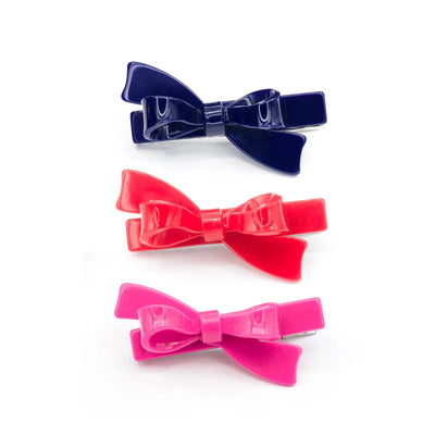 Bows Red, Blue & Pink Hair Clips