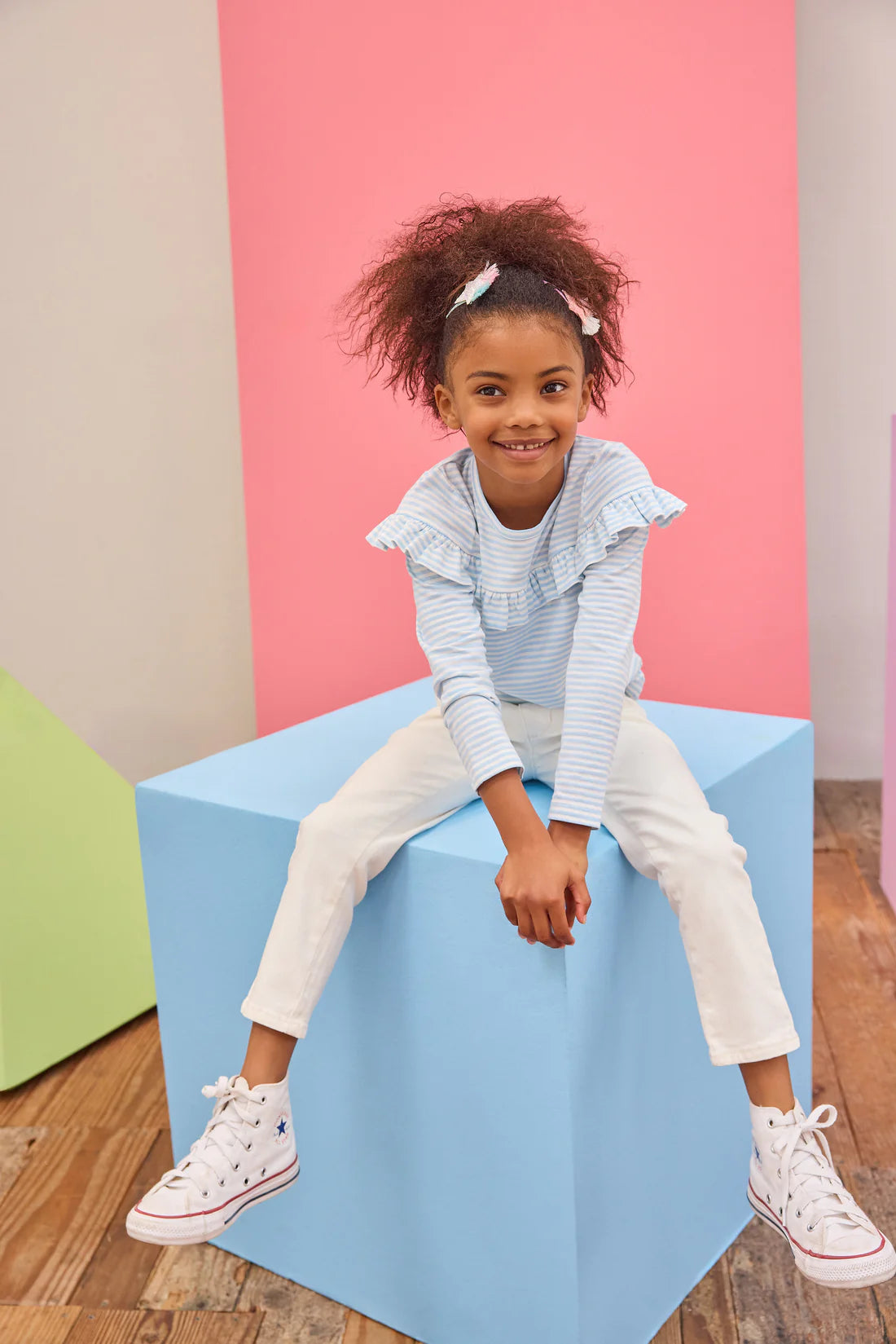 Emily Top - Pale Blue Stripe
