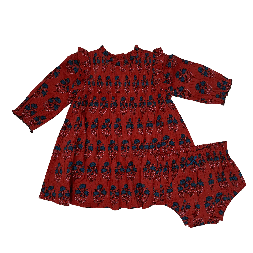 Baby Girls Jaipur Dress Set - Red Autumn Strawflower