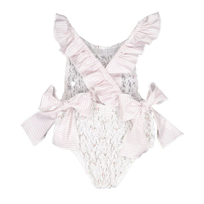 Pink Blossoms Frilled Swimsuit