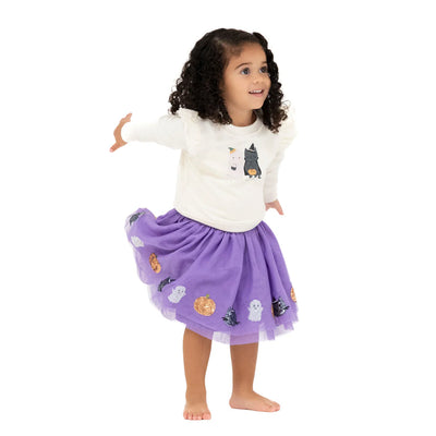 Purple Cat and Ghost Tutu Skirt