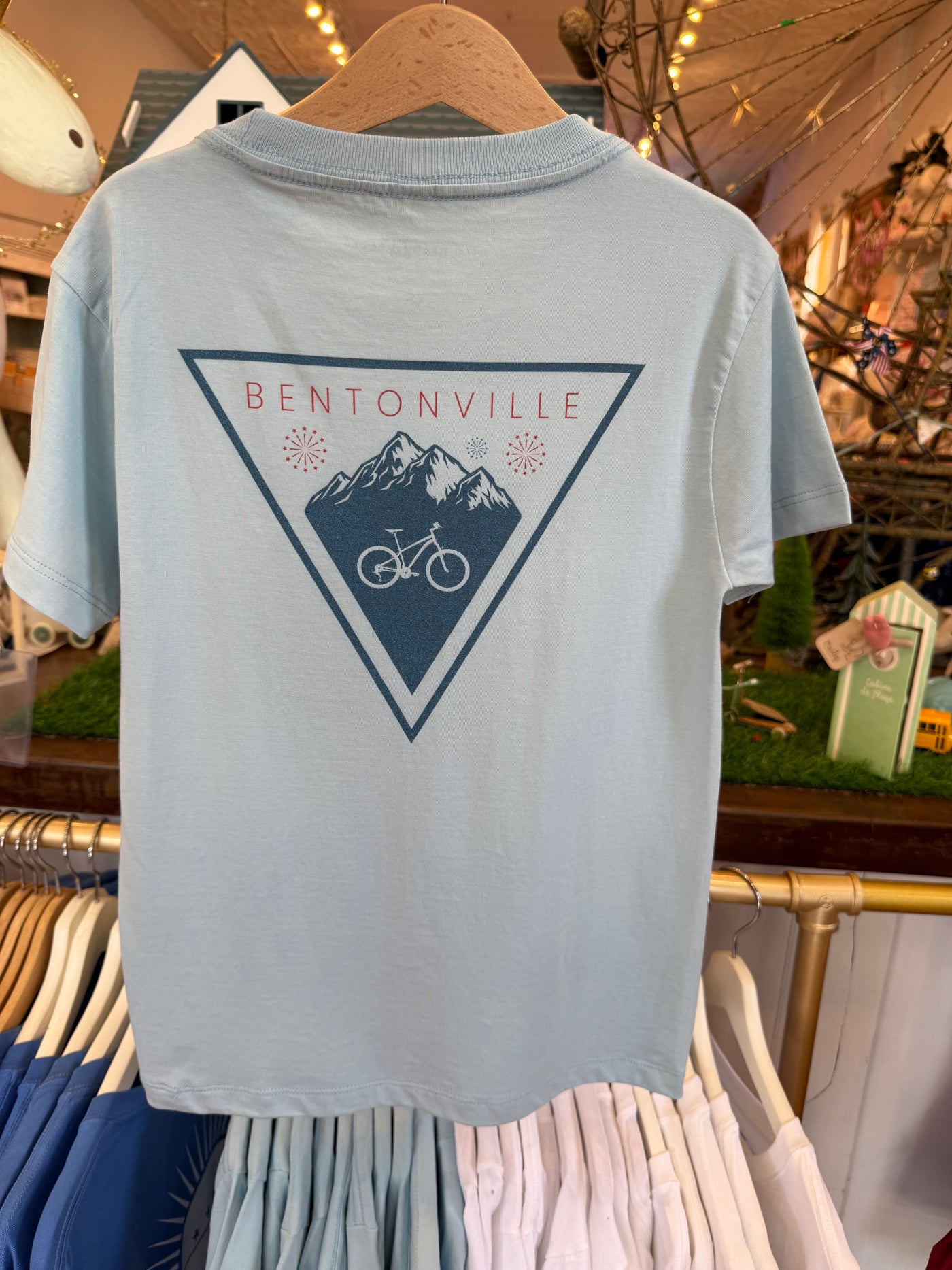 Blue Bentonville, Arkansas Biking Tee