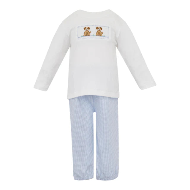 Puppies Blue Knit Check Pant Set