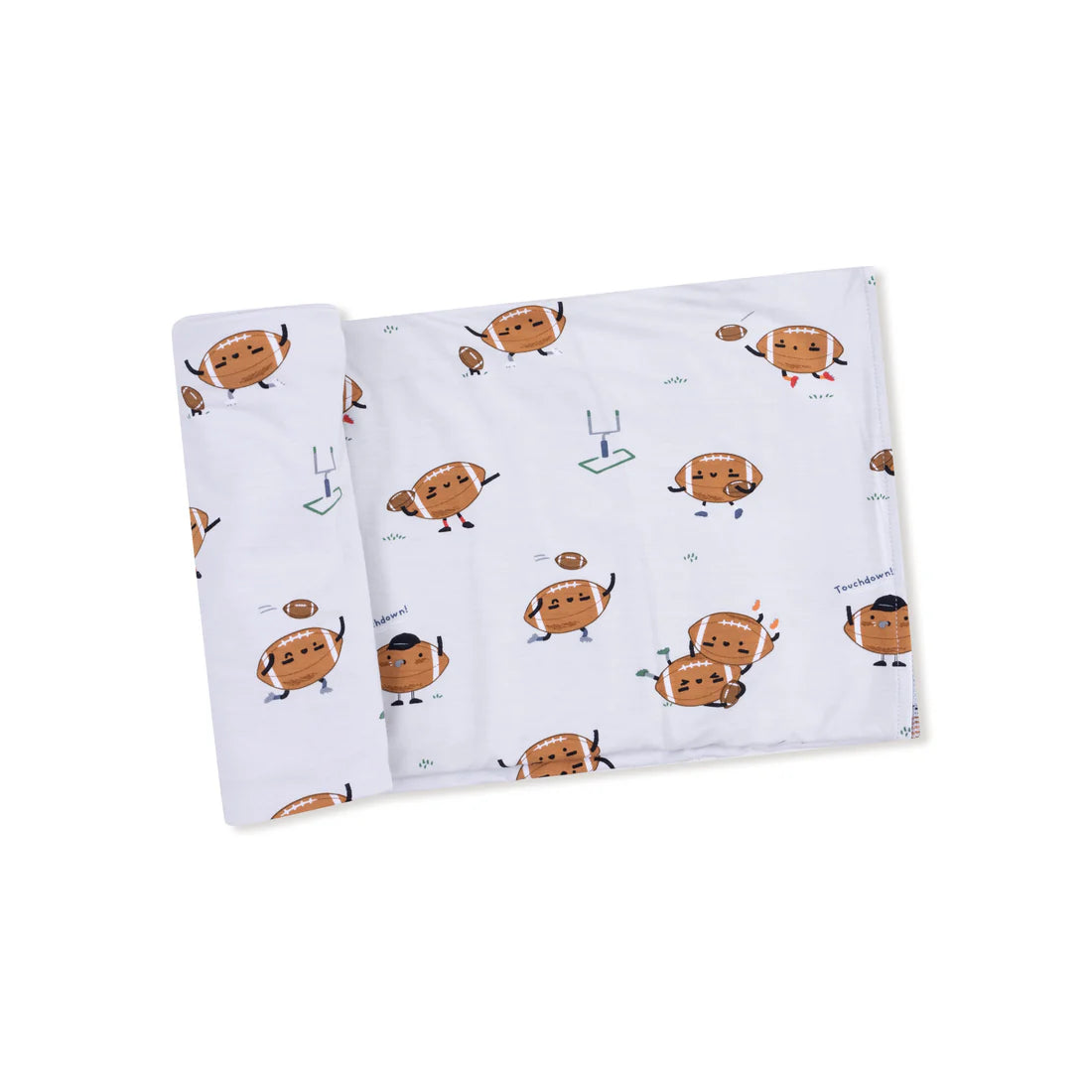 Footballs Playing Footballs Swaddle Blanket
