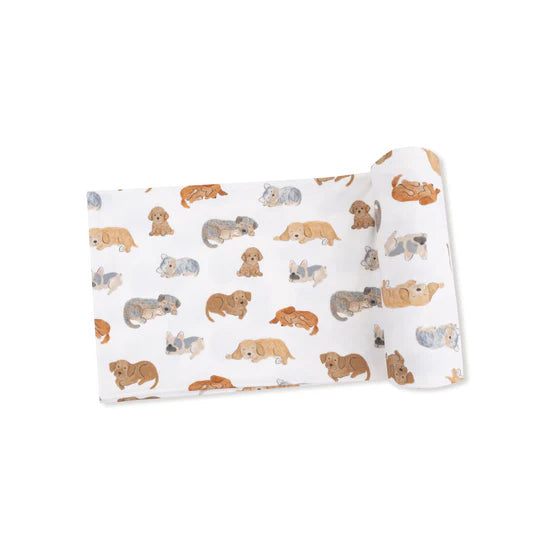Napping Puppies Swaddle Blanket