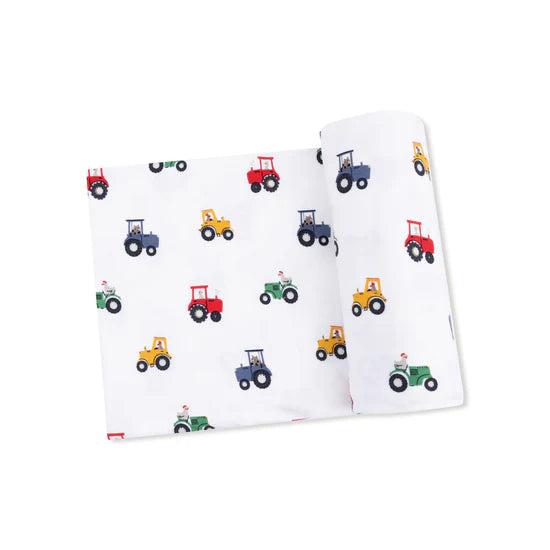 Mini Tractor Swaddle Blanket