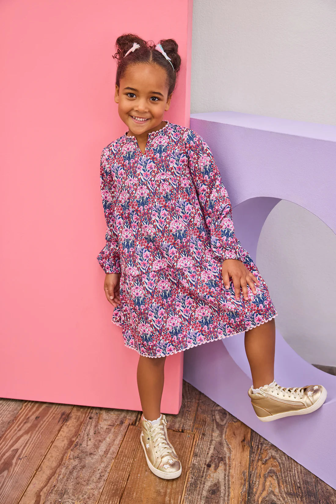 Positano Dress Long Sleeved - Foxcroft Winter Floral