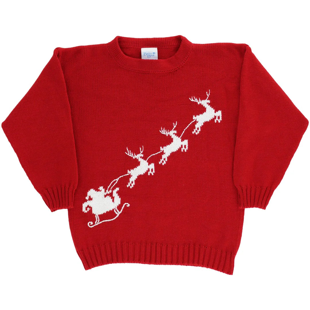 Sleigh on Red Crewneck Sweater